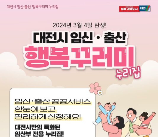 대전시, 임신·출산 전용 누리집 서비스 개시